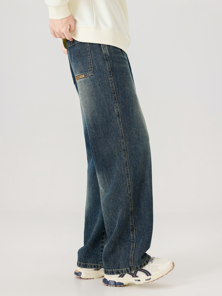 デニムパンツメンズ ワイド ゆったりシルエットデニムパンツ