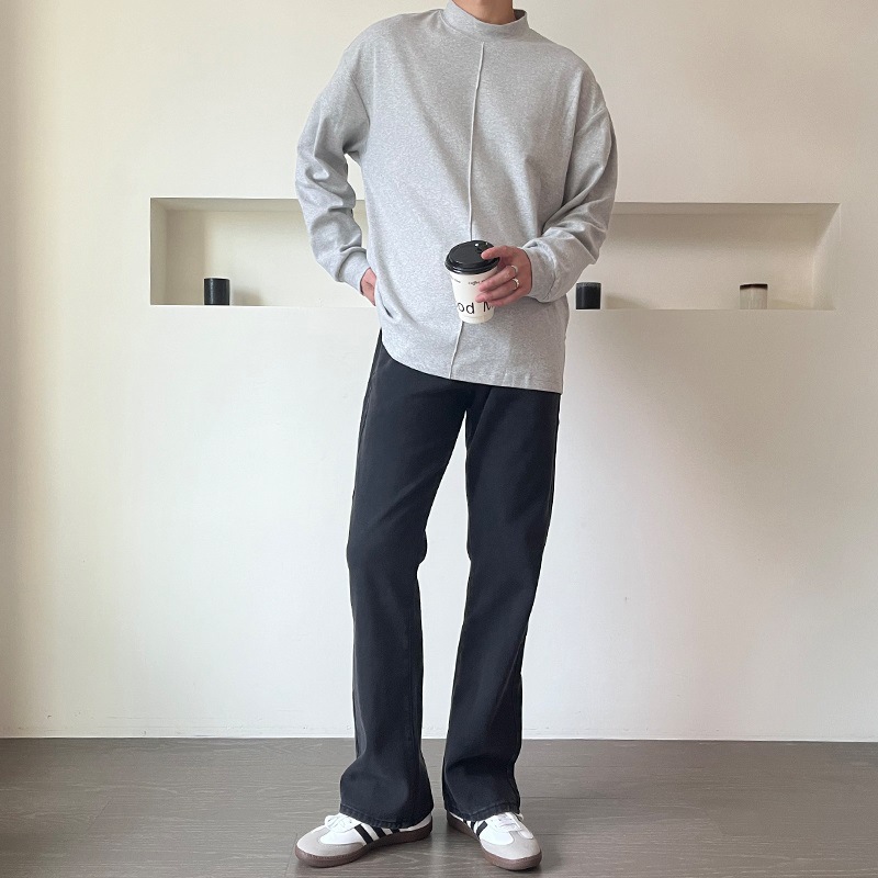デニムパンツメンズ 風合い豊かな裾広がりデニム