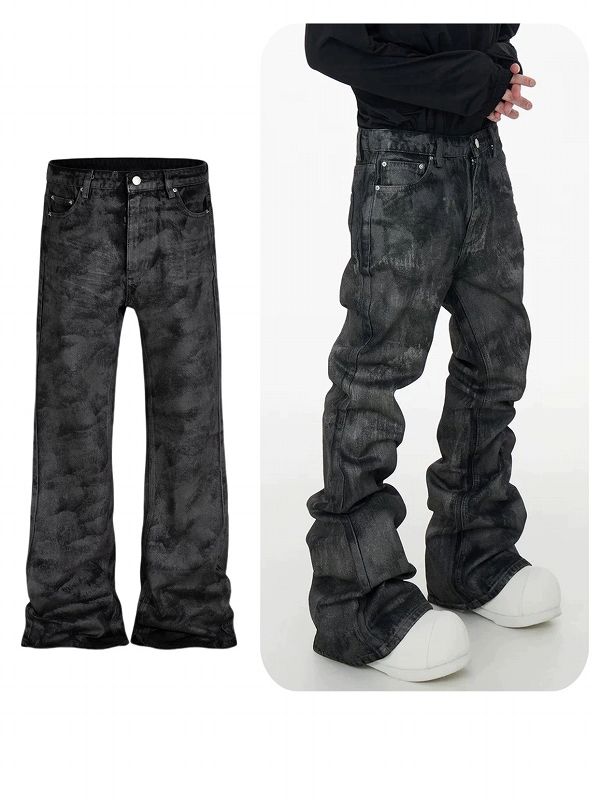 メンズデニムパンツ メンズ デニム フレア パンツ 男女兼用 街系 春秋