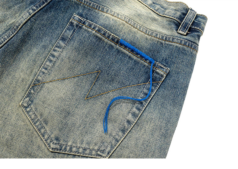 メンズデニムパンツ 男性用ダメージ加工ストリート風デニムパンツ