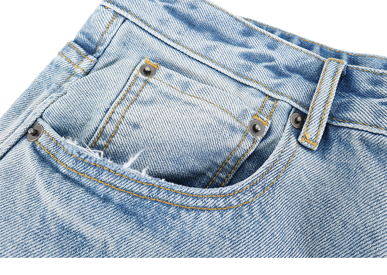 メンズデニムパンツ メンズ ダメージ加工 デニムパンツ ワイド ストリート系