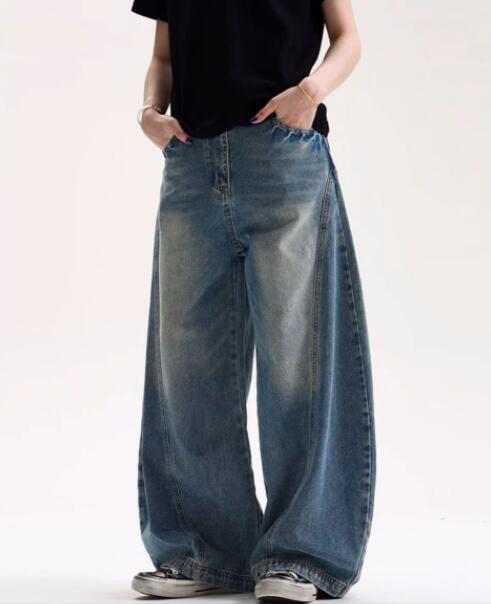 メンズデニムパンツ メンズ ワイド デニム パンツ ゆったり ジーンズ