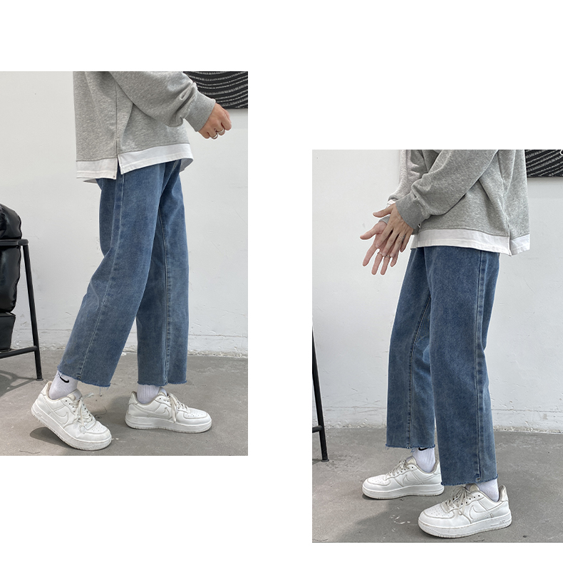 デニムパンツメンズ ゆったり快適ストレートデニム