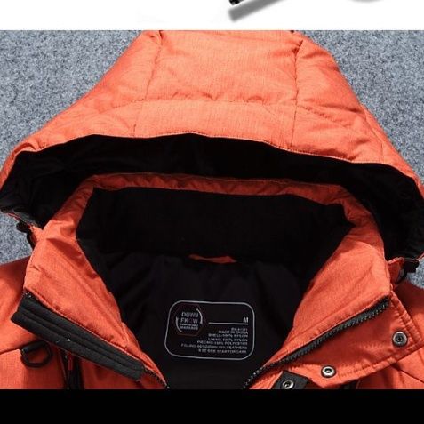 メンズダウン 多機能ポケット付き中綿入りフード付き防寒ジャケット