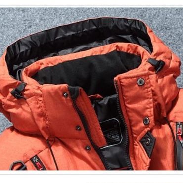 メンズダウン 多機能ポケット付き中綿入りフード付き防寒ジャケット