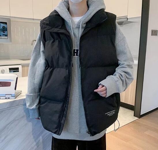 メンズダウン 秋冬メンズ中綿ベスト防寒軽量袖なし上着