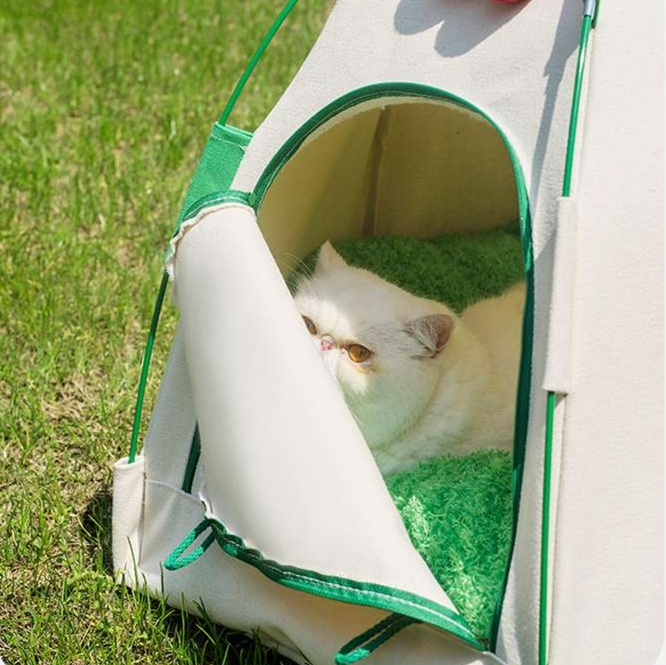 猫ベッド 涼やか猫テント 夏のお昼寝ハウス