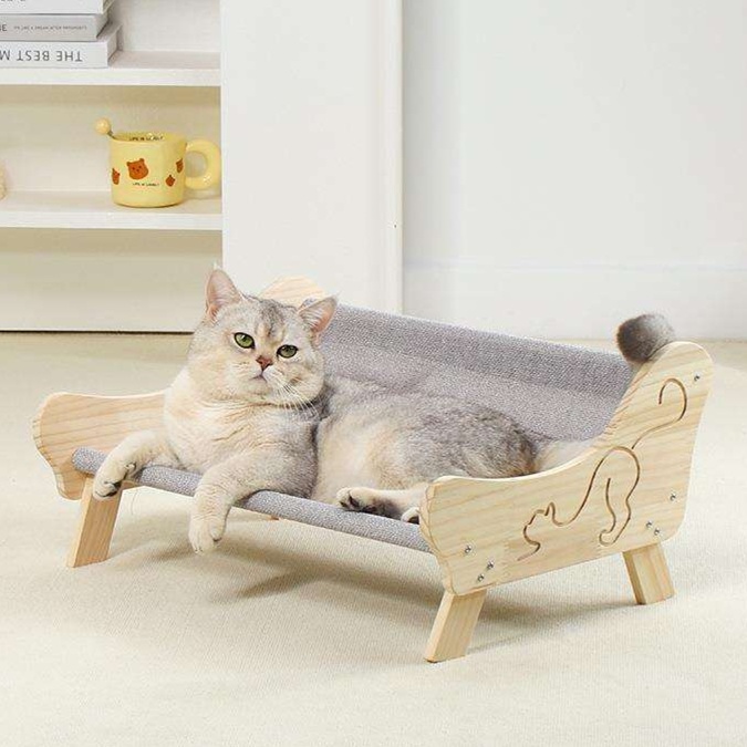 猫ベッド 涼やか木製ペット用ソファベッド