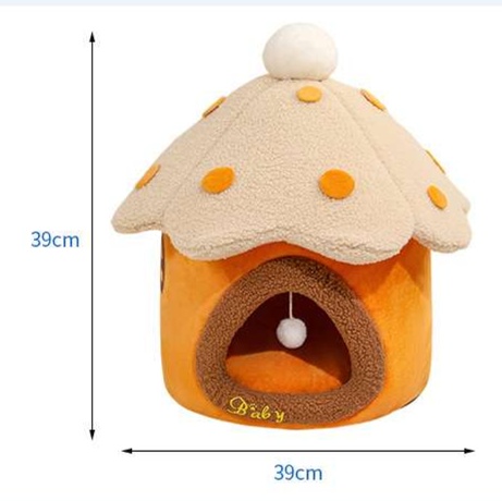 猫ベッド もこもこハウス型ペット用ベッド