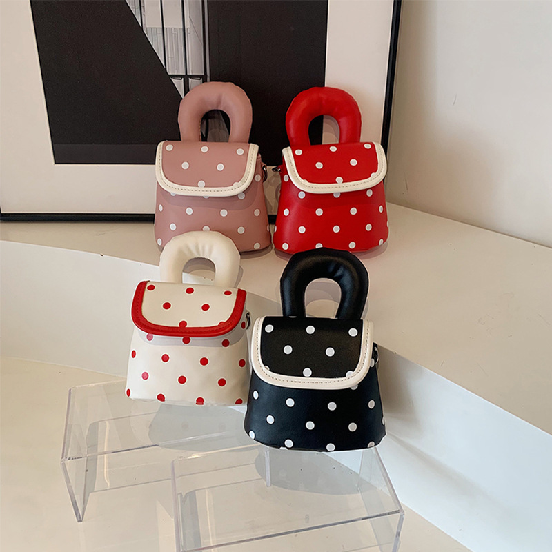 ミニバッグ 子供用水玉模様ミニバッグ 可愛い手提げ4色展開
