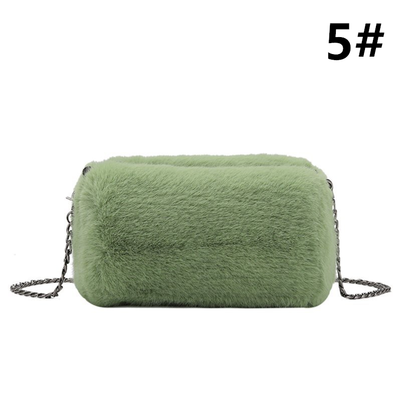 ふわふわエコファーチェーン付きショルダーミニバッグ