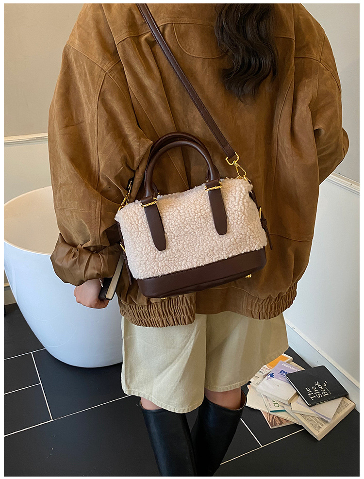 ミニバッグ レディース ボア素材 もこもこ可愛いミニボストンバッグ