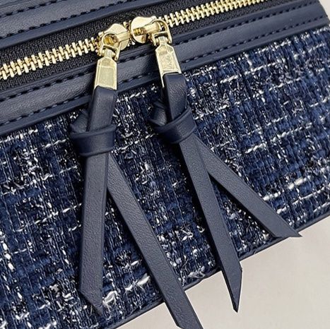 ミニバッグ ツイード切替バニティ型ハンドバッグ