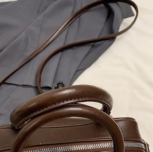 ミニバッグ 上品なラウンドフォルム二層式ミニボストンバッグ