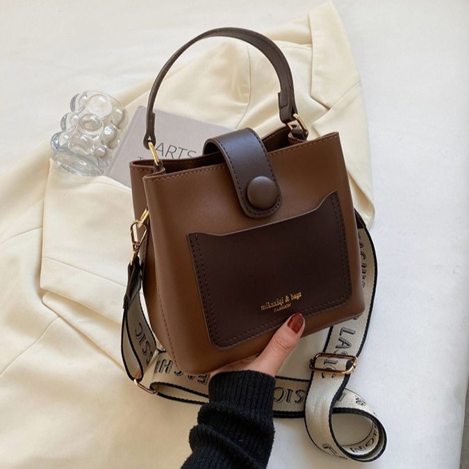 ミニバッグ 配色切り替えバイカラーハンドルミニバッグ