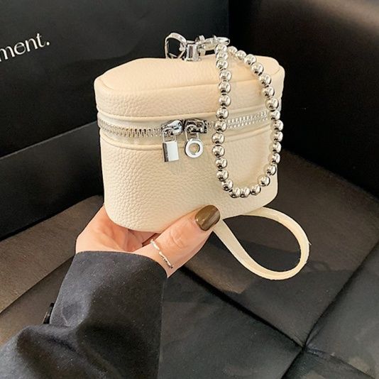 円筒型ミニバッグ レディース 斜めがけ 上品チェーン付き