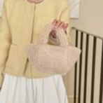 ふわふわ手触り斜めがけミニバッグ秋冬手提げ