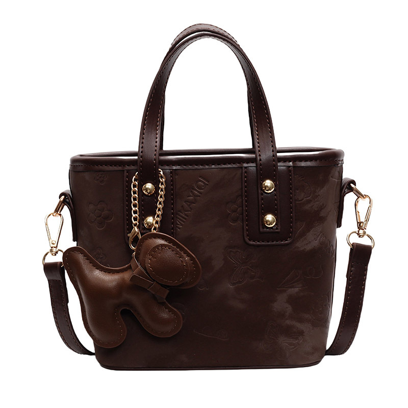 ミニバッグ 花柄型押し二wayキュートチャーム付きミニバッグ