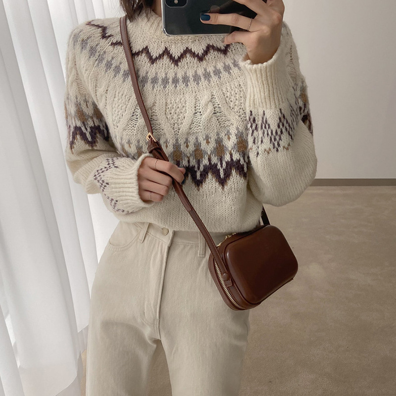 レディースレトロデザイン斜め掛けミニバッグ