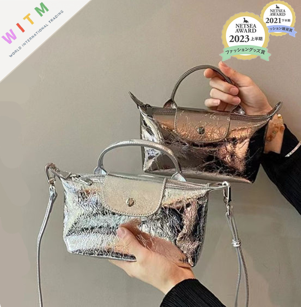 メタリックミニバッグ 斜め掛け対応 女性用 銀色