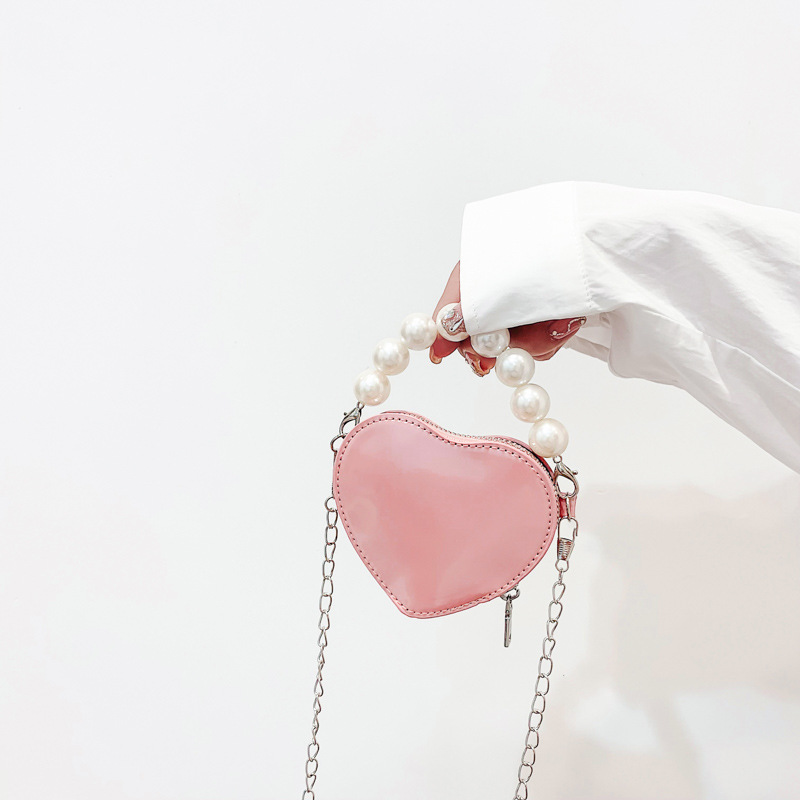 ミニバッグ レディース 韓国風 ハート型 パール付き