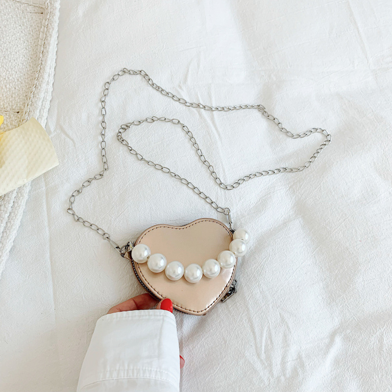 ミニバッグ レディース 韓国風 ハート型 パール付き