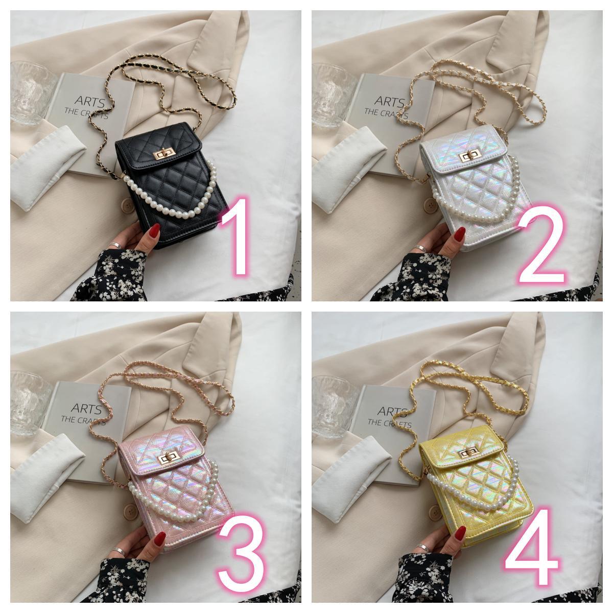 ミニバッグ レディース 韓国風 キルティング 真珠チェーン付き 肩掛け