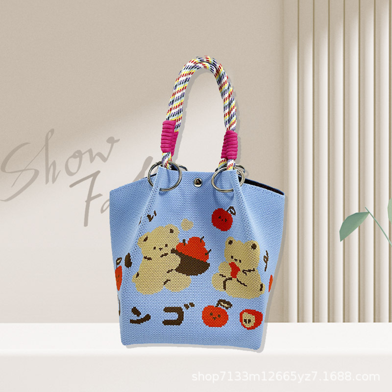 ミニバッグ くまさん刺繍ミニトートバッグ