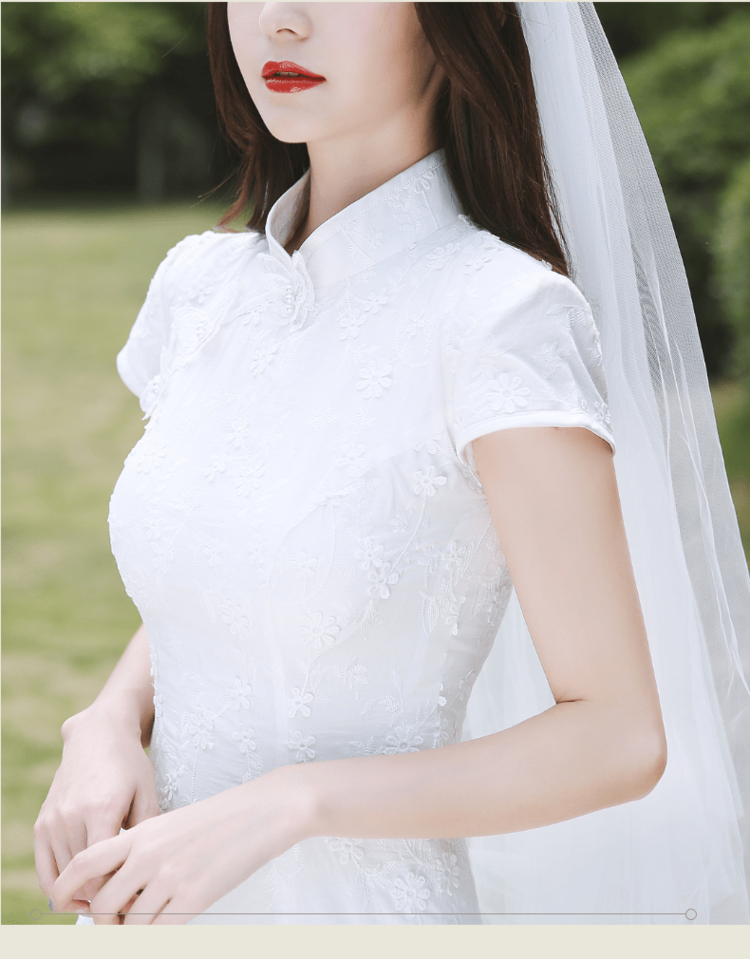 パーティードレス チャイナ襟レースタイトロングワンピース