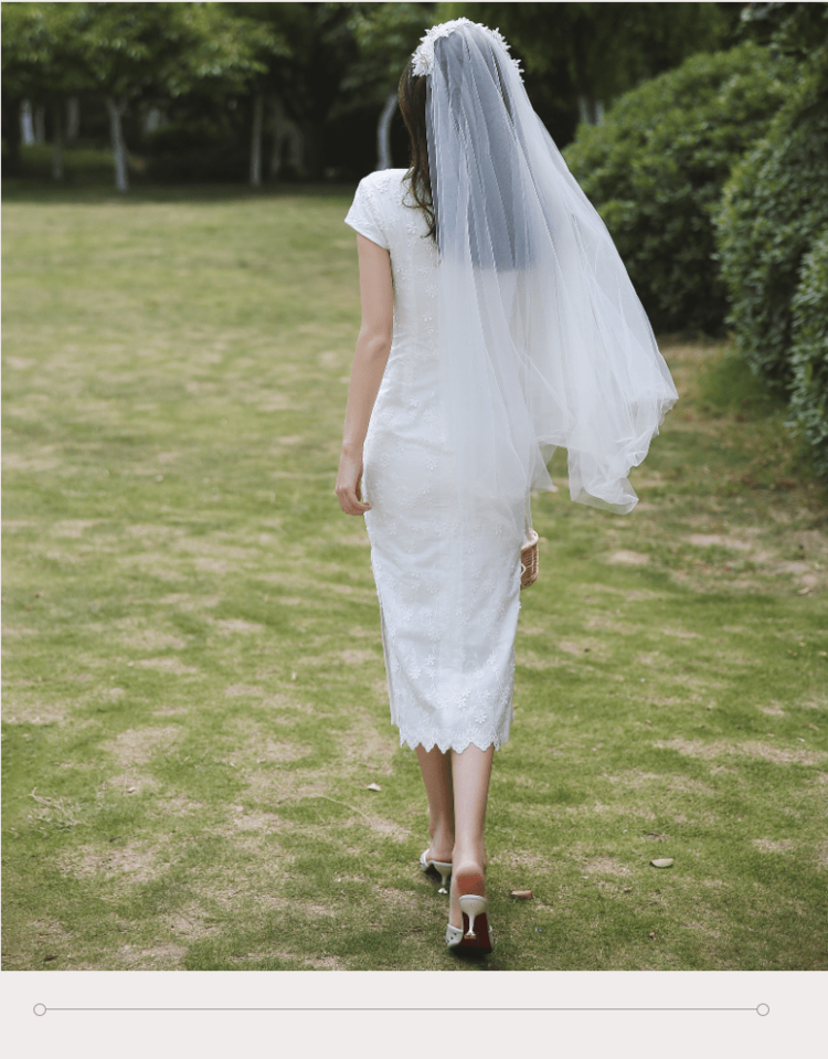 パーティードレス チャイナ襟レースタイトロングワンピース