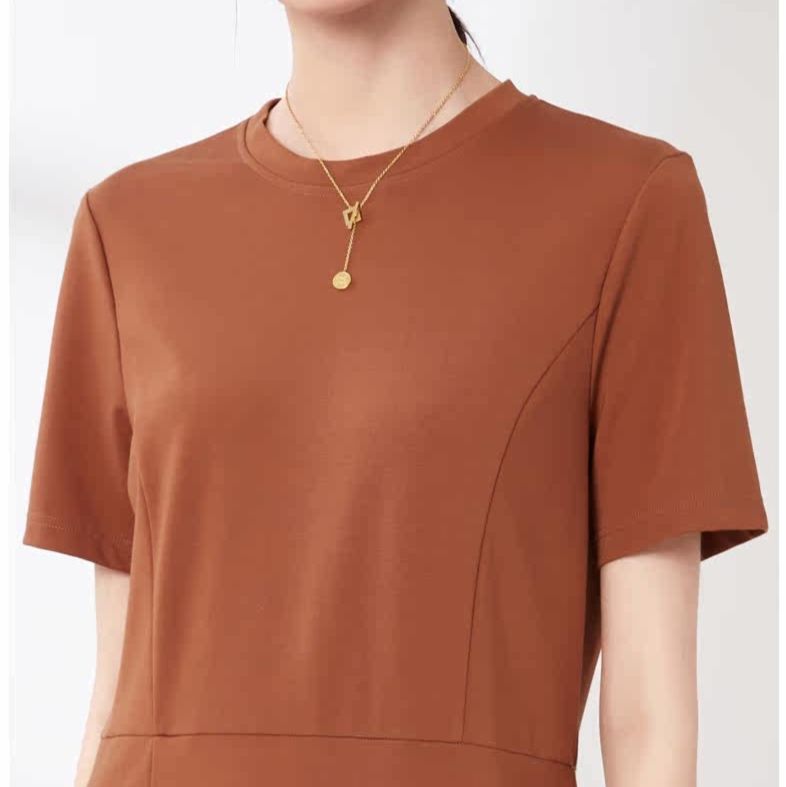 パーティードレス アシンメトリー裾デザイン半袖ワンピース