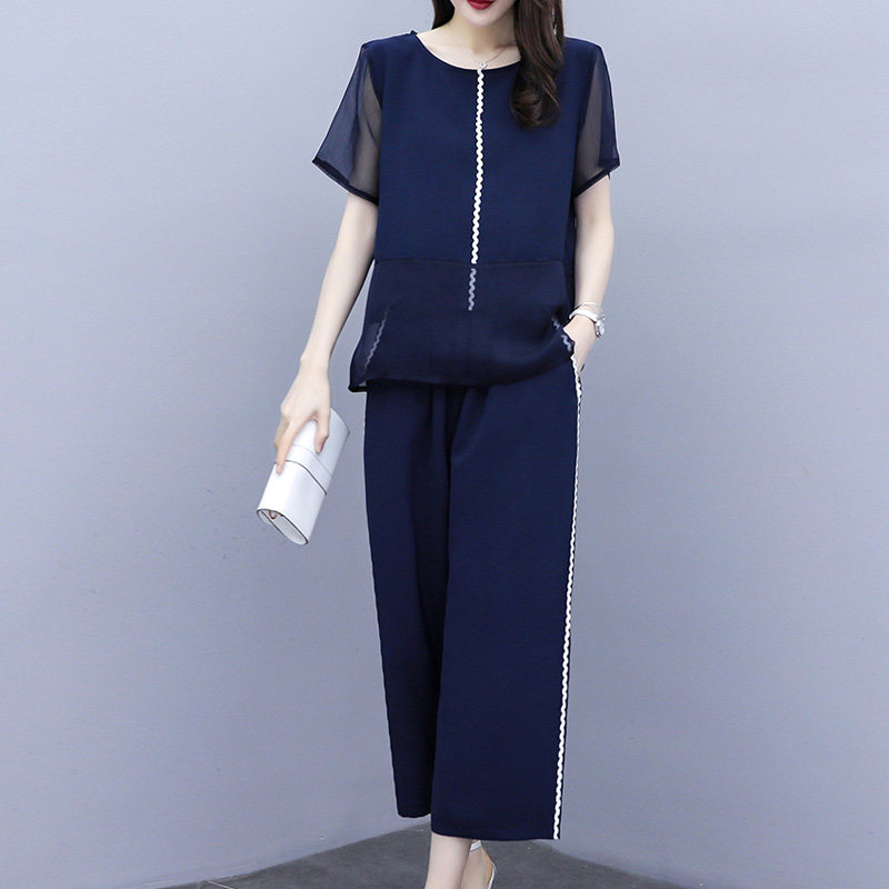 パーティードレス シフォン袖パールライン装飾セットアップ風ワンピース