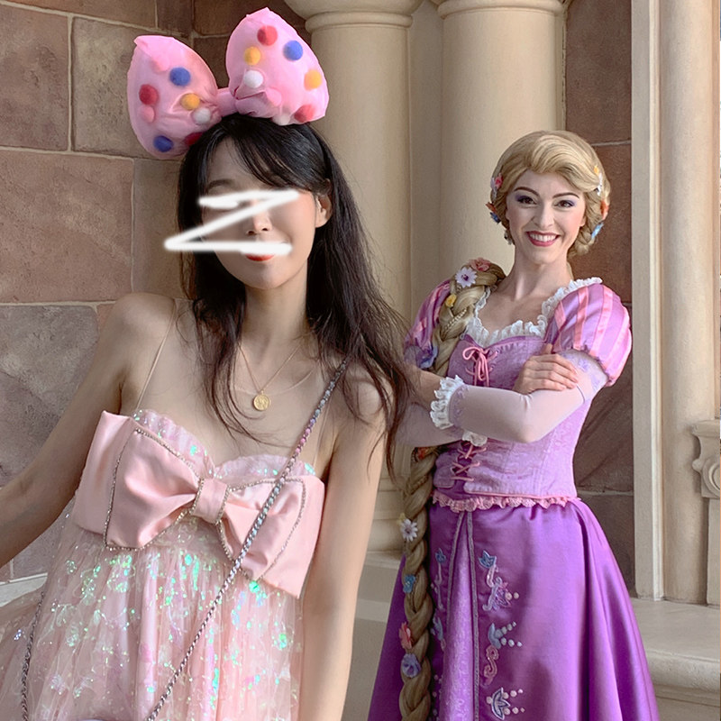 パーティードレス 大きなリボンとスパンコール輝く姫系チュールワンピース