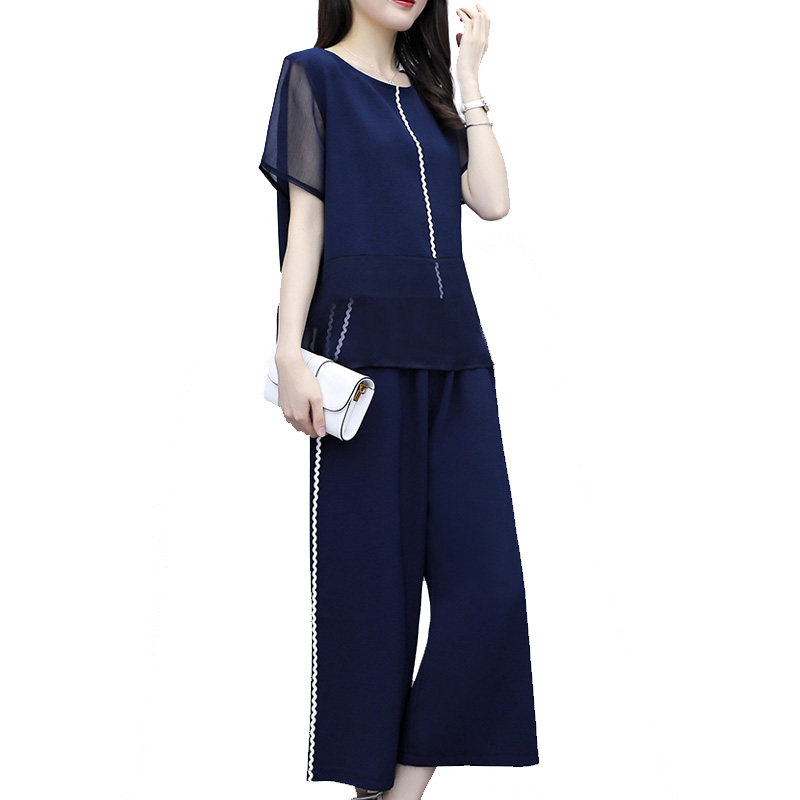 パーティードレス シフォン袖パールライン装飾セットアップ風ワンピース