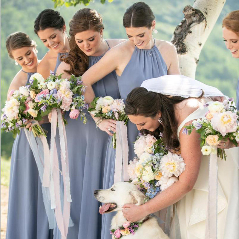 パーティードレス ホルターネック風深Vネックロング丈ワンピース