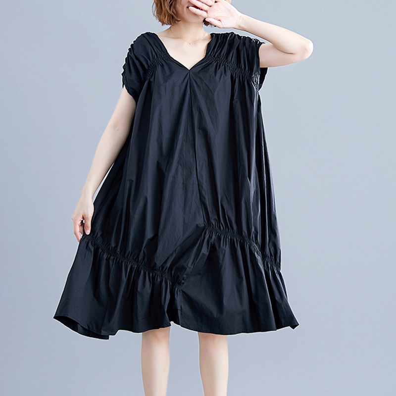 パーティードレス ギャザー切替ティアードフリル袖リボンワンピース