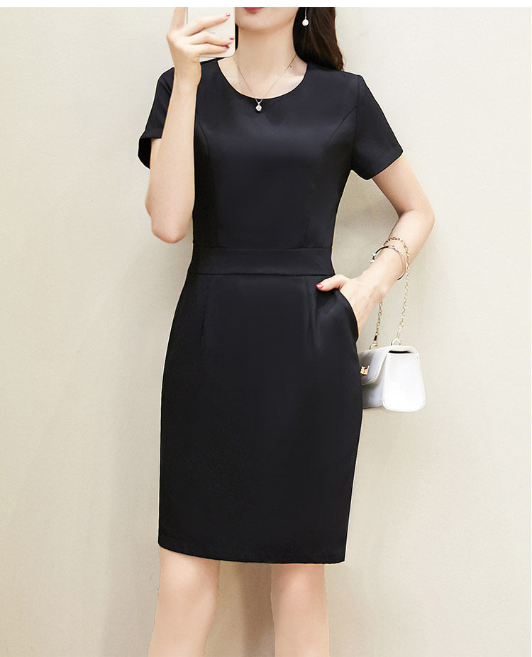 パーティードレス ウエスト切替タイトシルエット半袖ワンピース