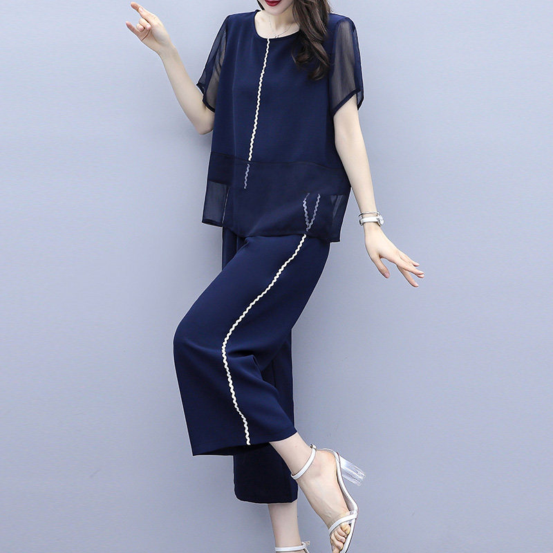 パーティードレス シフォン袖パールライン装飾セットアップ風ワンピース