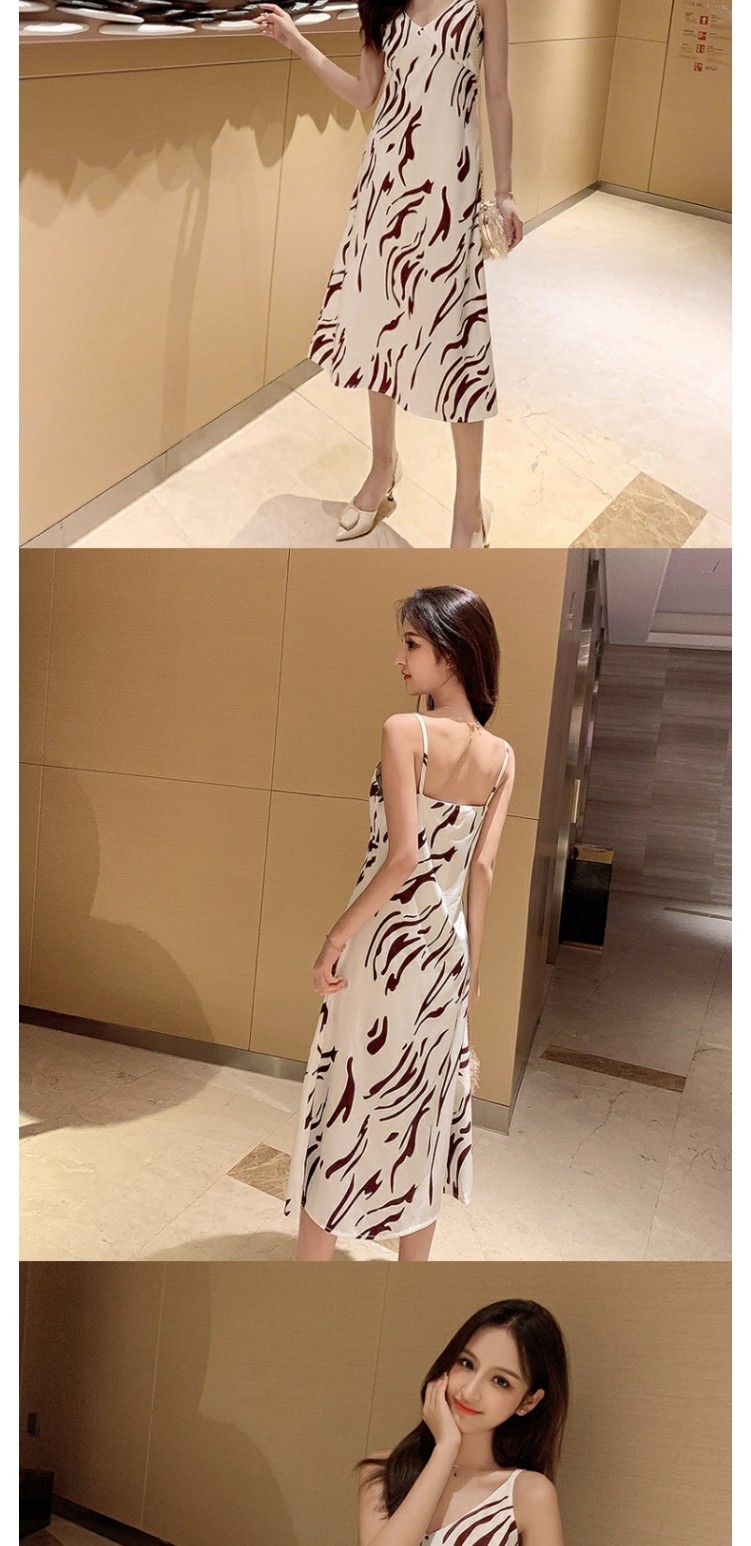 パーティードレス アニマル柄キャミソール型ロングワンピース