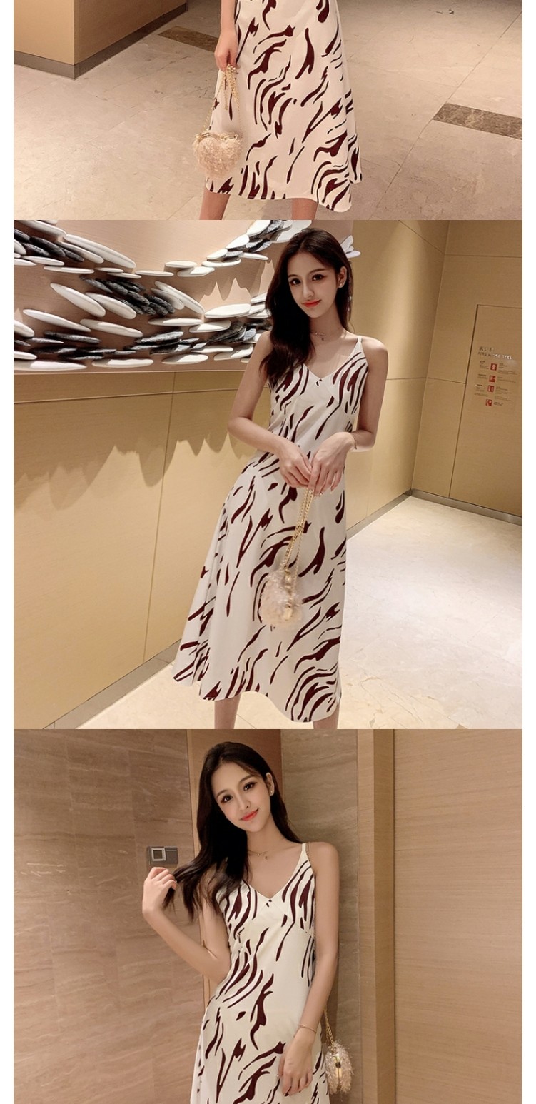 パーティードレス アニマル柄キャミソール型ロングワンピース