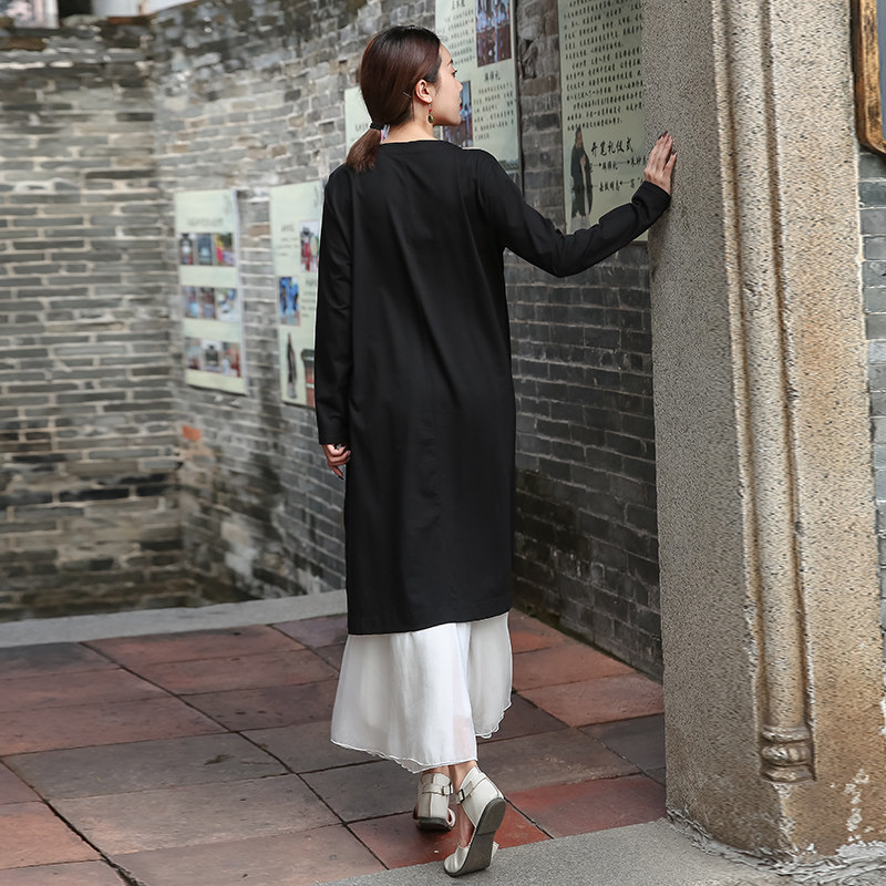 パーティードレス 重ね着風レイヤードデザイン長袖ワンピース