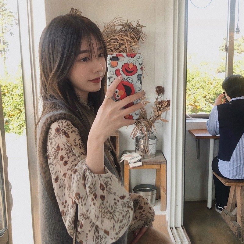 パーティードレス 花柄シフォンスカート切替ニットベスト重ね着風ワンピース