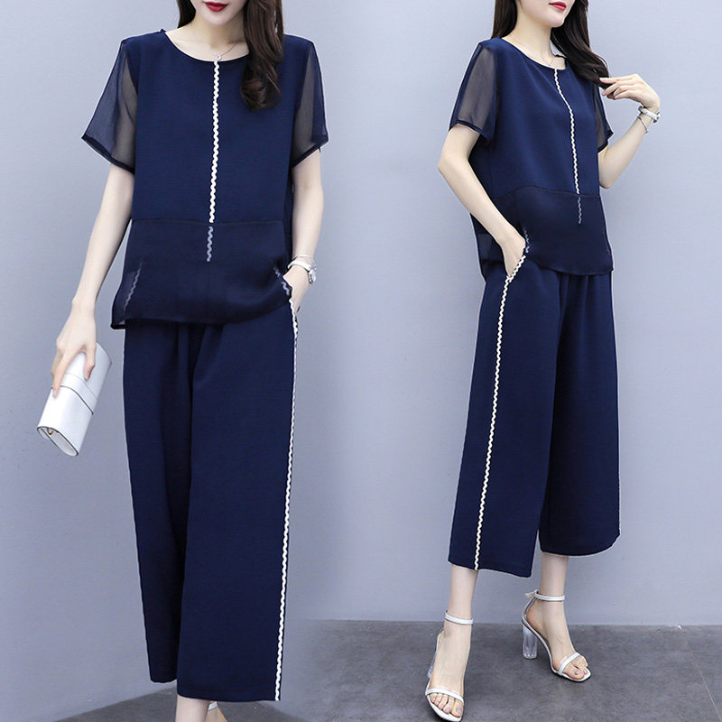 パーティードレス シフォン袖パールライン装飾セットアップ風ワンピース