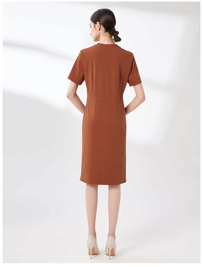 パーティードレス アシンメトリー裾デザイン半袖ワンピース