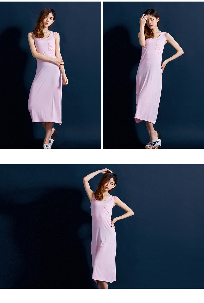 パーティードレス 胸ポケット付きノースリーブタイトミディ丈ワンピース