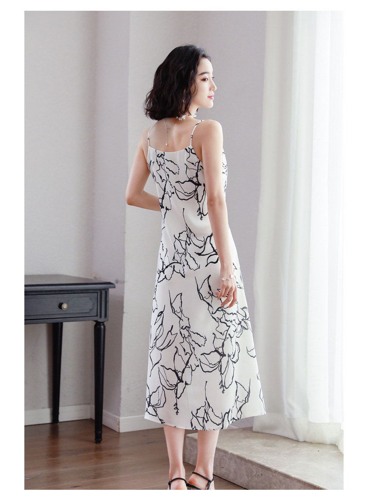 パーティードレス アニマル柄キャミソール型ロングワンピース