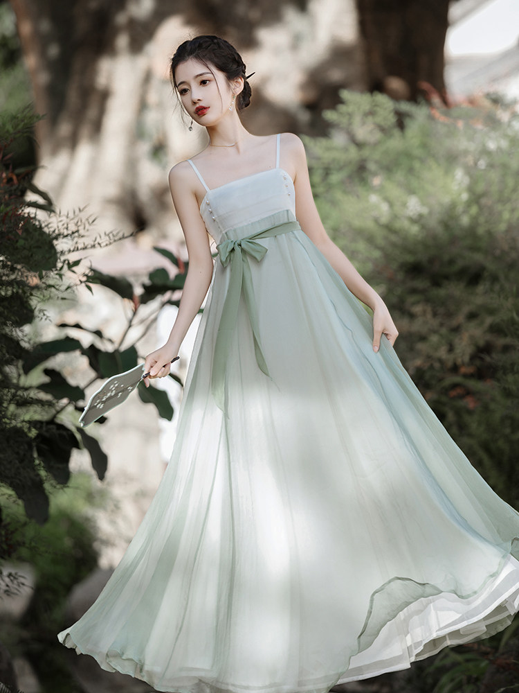 パーティードレス シアーショール付きチュールロングワンピース