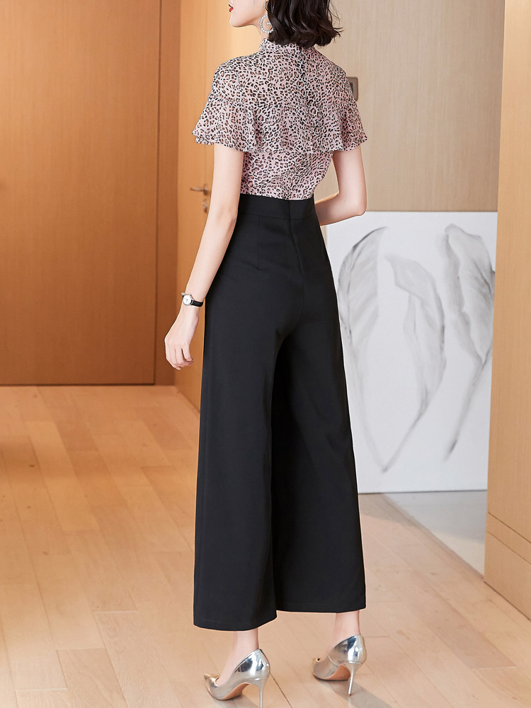 パーティードレス ボウタイブラウス×ワイドパンツのエレガントセットアップ
