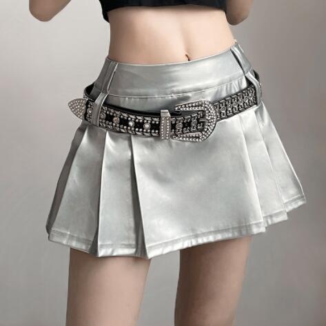 プリーツミニスカート ハイウェスト レディース