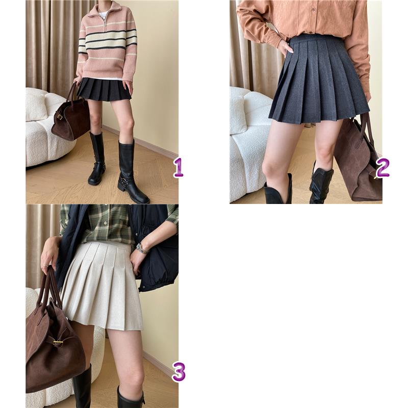 上品プリーツミニスカート選べる3色展開